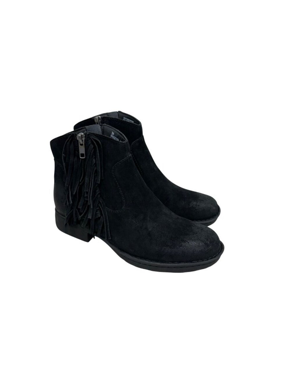 Born Danni Boots Leather Tassels Western Suede Ankle Bootie Zip Up Womens Size 7